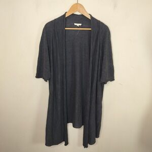 Eileen Fisher Charcoal Gray Open-Front Lightweight Cardigan